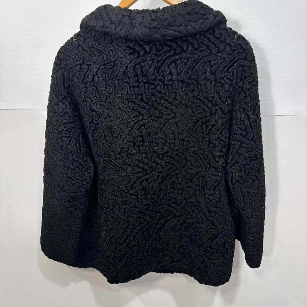 Real‎ Persian Lamb Fur straight  jacket coat  KARAKUL ASTRAKHAN
